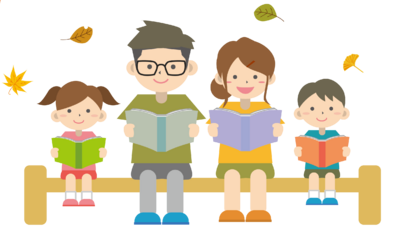 読書する家族